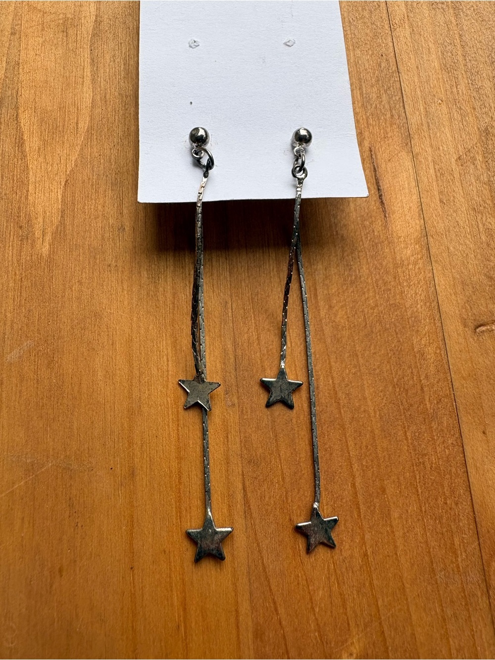 Y2K Silver Star Drop Earrings